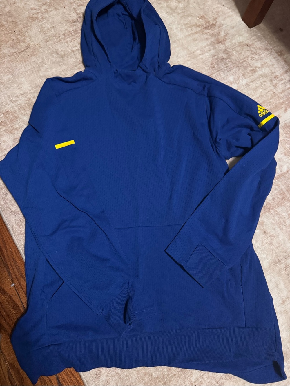adidas Royal Blue Hoodie with Yellow Accents